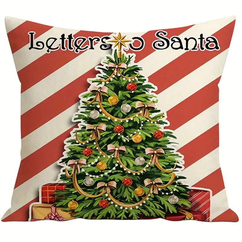 Axyaa Retro Santa Claus Fawn Pillowcase - Christmas Home Decor