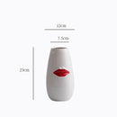 Axyaa Red Lips Ceramic Vase for Minimalist Floral Arrangements