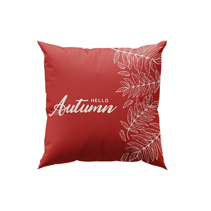 Axyaa Red Leaf Elk Harvest Pillow Cover for Autumn Home Decor