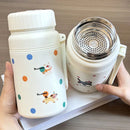Axyaa Cute Animals Thermos Bottle | Vacuum Flask with Tea Strainer for Travel