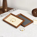 Axyaa Solid Wood Microfiber Velvet Jewelry Display Tray with Inner Oblique Design