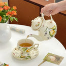 Axyaa Lemon Pattern Tea Set: Cup, Saucer, Teapot, Plate, Kettle - European Ceramic Offering