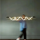 Axyaa Nordic Pendant Lamp: Long Tube LED Lighting Fixture for Restaurant, Office & Villa