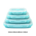 Axyaa Collapsible Silicone Lunch Box Bento Containers - Portable & Microwavable Storage