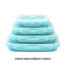 Axyaa Collapsible Silicone Lunch Box Bento Containers - Portable & Microwavable Storage