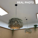 Axyaa Wabi Sabi Rattan LED Pendant Lights for Home Decor and Dining Chandelier