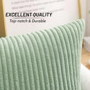 Axyaa Soft Corduroy Striped Throw Pillow Covers 18x18 Inch Farmhouse Boho Decor