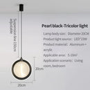 Axyaa Crystal LED Pendant Lamp: Minimalist Black Frame, Round Design