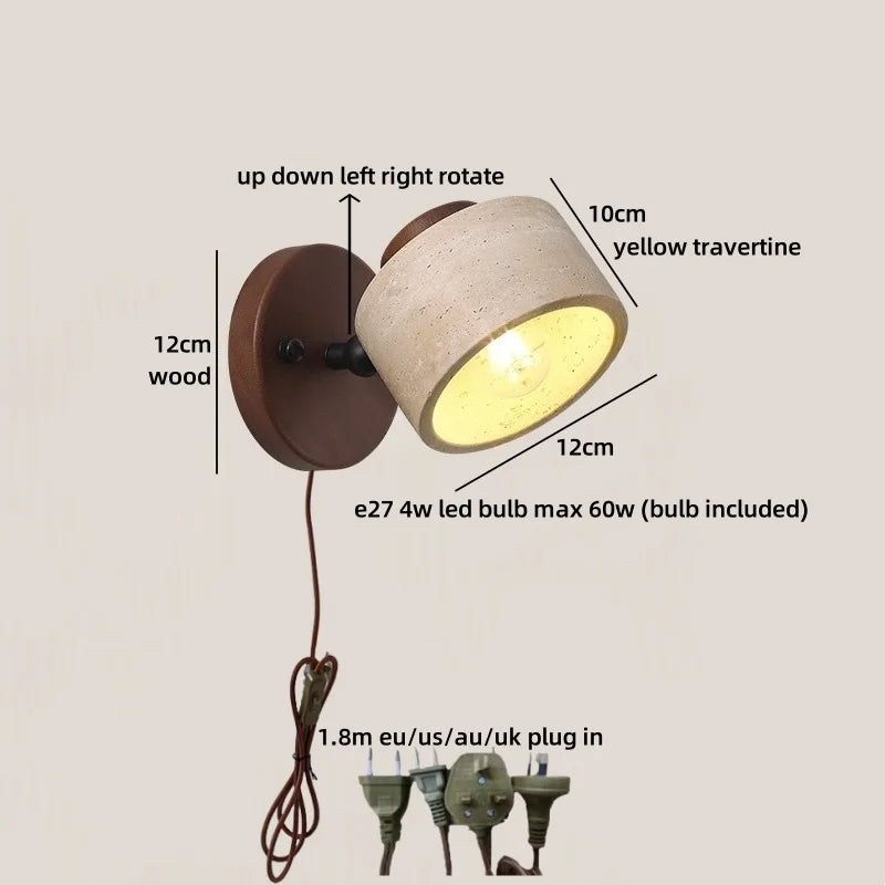Axyaa Nordic LED Wall Lights Up Down Yellow Stone Living Room Bedroom Lamp
