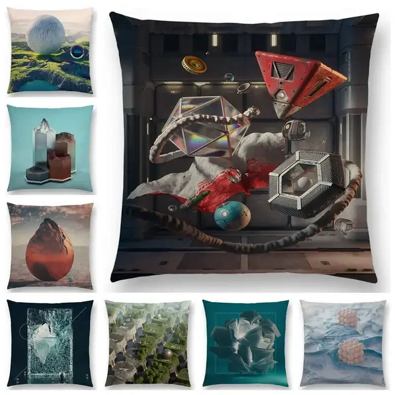 Vivid Axyaa 3D Print Spar Metal Sofa Cushion Cover Suite