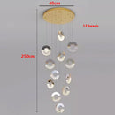 Axyaa Crystal Chandelier Stair Pendant Living Room Interior Lighting