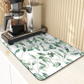 Axyaa Leaf Print Coasters & Drying Mat Set for Kitchen Essentials