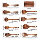 Axyaa Kitchen Utensils Set: Non-Stick Cookware, Wooden Handle, Soup Spoon, Spatula, Rice Spoon, Shovel
