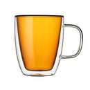 Axyaa Double-Layer Glass Mug with Handle, Heat-Resistant, Kawaii Design