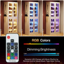 Axyaa 8-Tier Shoe Cabinet with Acrylic Doors, LED Lights, and Adjustable Shelves