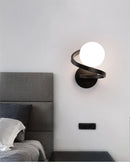 Axyaa Vintage Iron Wall Lamp Indoor Retro Bedroom Light in Black