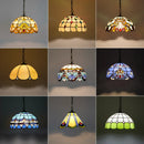 Axyaa Stained Glass Pendant Lights in Baroque Style for Kitchen and Home Decor