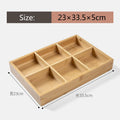 Axyaa Bamboo Partition Plate Set, Square & Circular Dried Fruit Tray, Snack Storage Basket