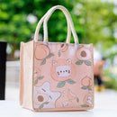 Axyaa Kawaii Cotton Lunch Bag for Men or Women: Portable, Thickened, Student-Friendly