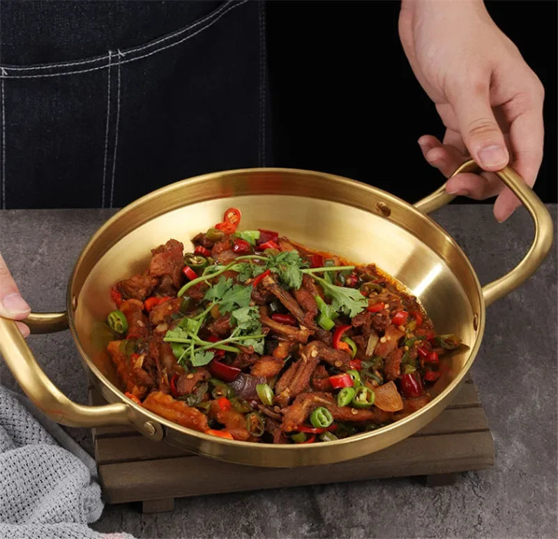 Axya Golden Seafood Rice Pan with Handle