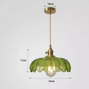 Stained Glass Pendant Lights by Axyaa - Green & White Vintage Art for Kitchen & Dining Room