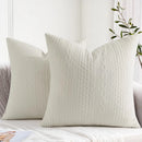 Axyaa Raised Twisted Rope Pattern Pillow Cover Set for Sofa Bed