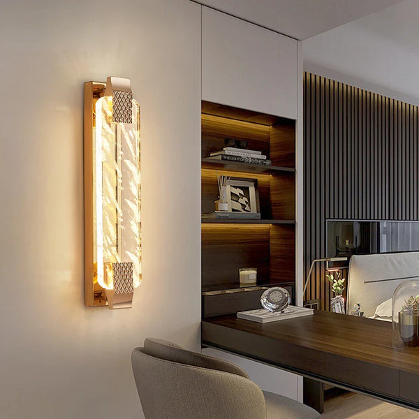 Axyaa Crystal Wall Lamp: Light Luxury for Living Room, Bedroom, Villa Stair