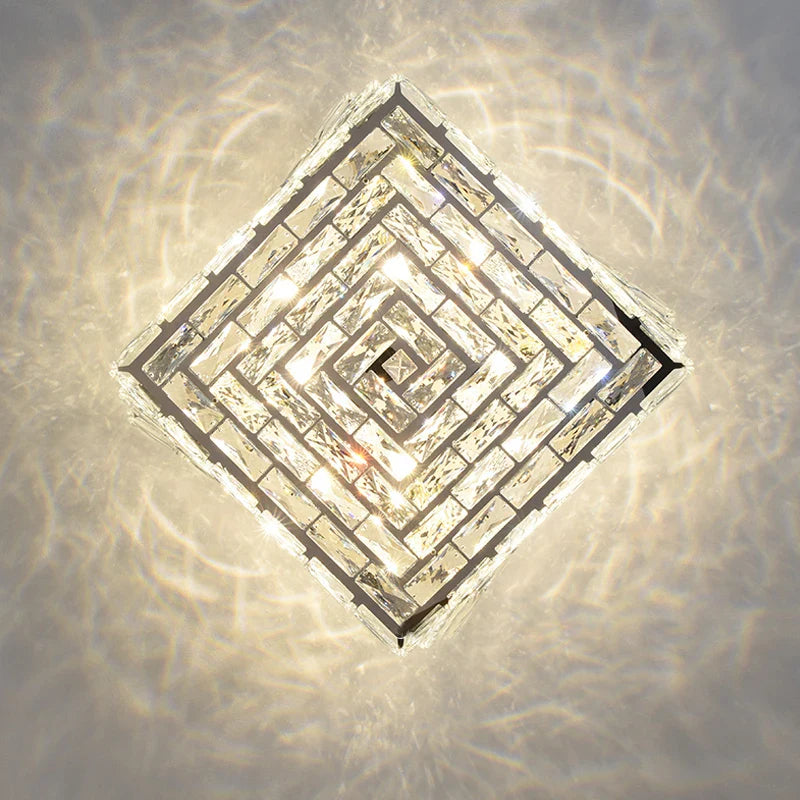 Axyaa Crystal Square Ceiling Light for Home Living Room and Bedroom