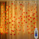 Rattan Maple Leaf LED String Lights by Axyaa for Home Garden Thanksgiving Decor