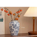 Axyaa Blue and White Chinese Porcelain Vase for Home Decor