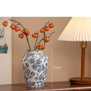 Axyaa Blue and White Chinese Porcelain Vase for Home Decor