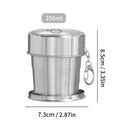 Axyaa Stainless Steel Folding Water Cup with Lid - Portable Travel Camping Mug