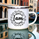 Axyaa Strong Beautiful Christian Enamel Coffee Cup, Vintage Outdoor Travel Mug