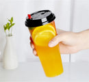 Axya Disposable Plastic Juice Cups with Dome Lid for Cold Drinks & Bubble Tea