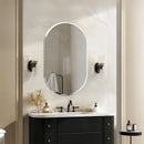 Axyaa Silver Glass Oval Beveled Edge Bathroom Vanity Mirror