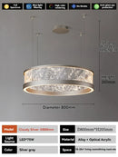 Axyaa Modern Luxury Black Gray Chandelier 60 80cm LED Pendant Light