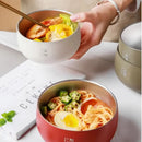 Axyaa Stainless Steel Double-layer Japanese-style Insulated Food Container Salad Bowl
