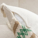 Axyaa Christmas Embroidery Cotton Linen Geometric Cushion Covers, Set of 2