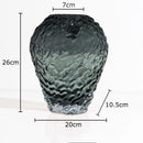 Axyaa Amber Glass Vase Wrinkled Flower Pot Room Aesthetic Decor