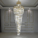 Axyaa Luxe Spiral Staircase Crystal Chandelier for Hotel Lobby, Villa & Duplex Hall