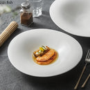 Axyaa White Ceramic Sushi Salad Pasta Soup Plate Set for Molecular Cuisine