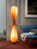 Axya Silent Wind Floor Lamp with Pleated Wooden Shade for Home Decor