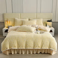 Axyaa High-End Jacquard Milk Fleece Winter 4-Piece Bed Set