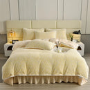 Axyaa High-End Jacquard Milk Fleece Winter 4-Piece Bed Set