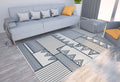 Axyaa Geometric Plaid Striped Print Carpet for Home Living Room and Bedroom Decor