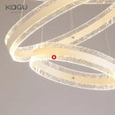 Axyaa Circle Rings LED Pendant Lights for Living Room Dining Room, Modern Acrylic Aluminum Chandelier