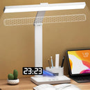 Axyaa LED Desk Lamp 2 Heads Dimmable USB Chargeable 180 Rotate Foldable Eye Protection