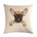 Axyaa Cute Pet Dog Pattern Linen Pillowcase for Home and Office Decor 45*45cm