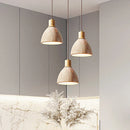 Axyaa LED Travertine Pendent Light Chandelier for Dining Room of Small Fresh Walnut Decor