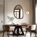 Axyaa Black Walnut Wood Frame Abstract Wall Mirror for Home Decor